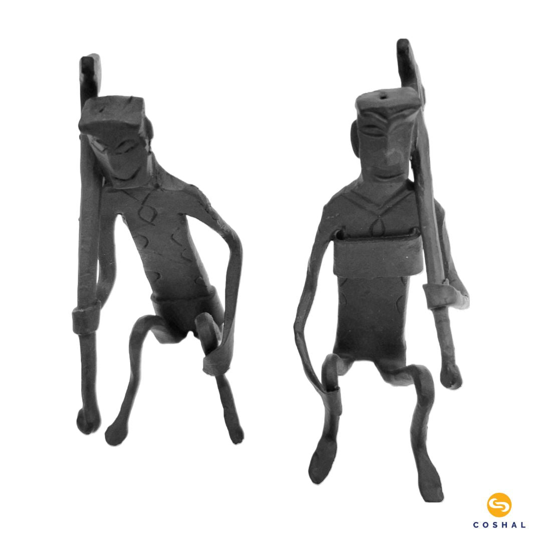 Wrought Iron metal Tribal Man set | Handmade Decorative Showpiece | Coshal | CI34 4
