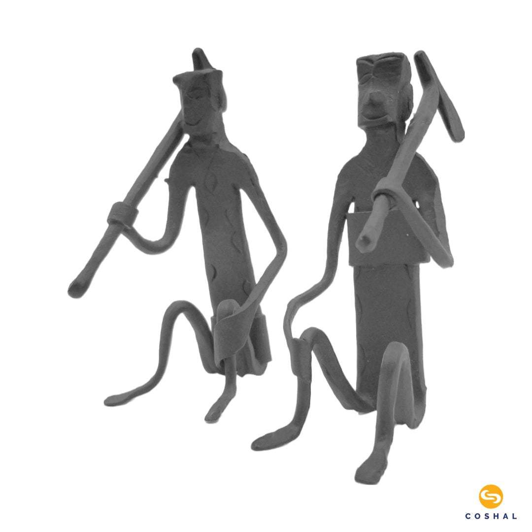 Wrought Iron metal Tribal Man set | Handmade Decorative Showpiece | Coshal | CI34 5