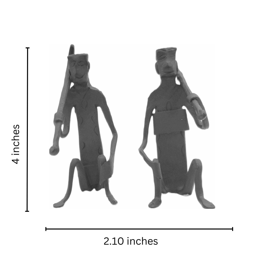 Wrought Iron metal Tribal Man set | Handmade Decorative Showpiece | Coshal | CI34 6