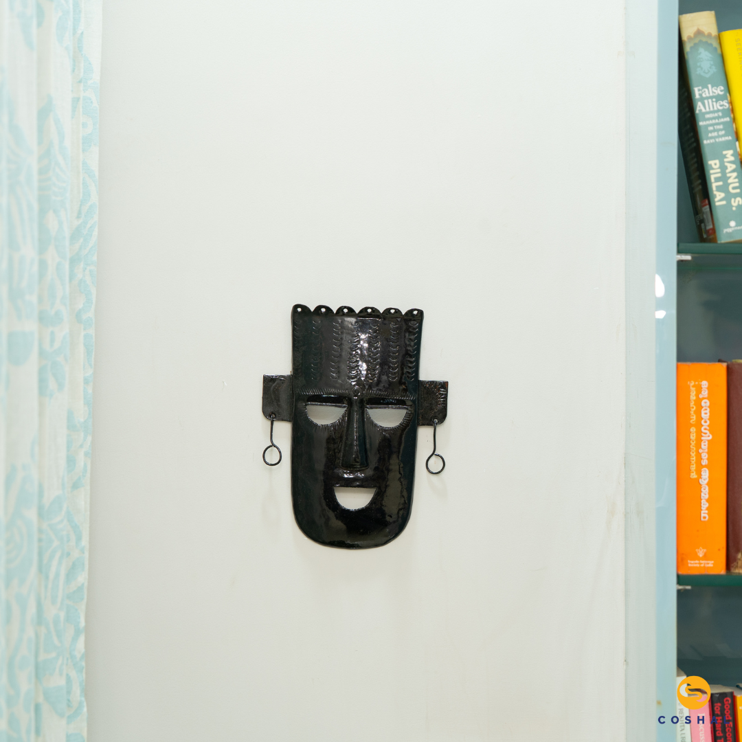 Coshal Wrought Iron Handcrafted Home Decorative Abstract Metal Mask Wall Hanging - Coshal 1