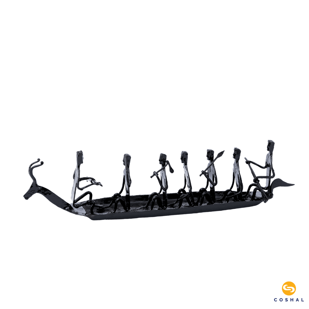 Bastar Tribal Iron Craft Deer Boat | Wrought Iron | Handcrafted Showpiece | Coshal | CI07 2