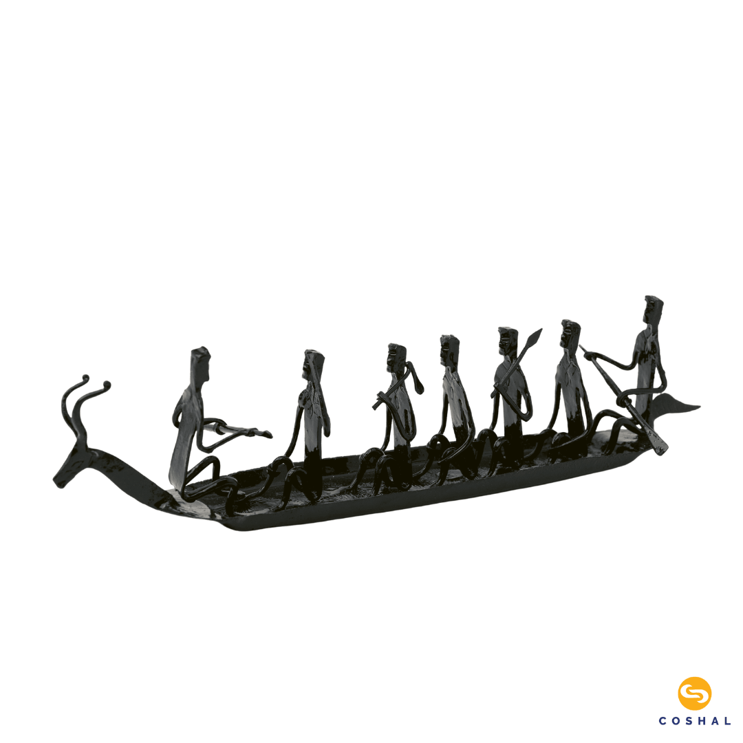 Bastar Tribal Iron Craft Deer Boat | Wrought Iron | Handcrafted Showpiece | Coshal | CI07 3