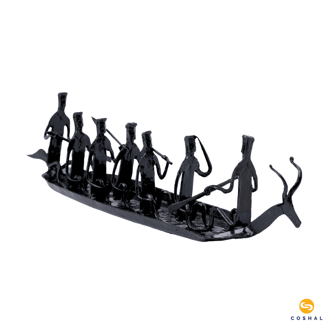 Bastar Tribal Iron Craft Deer Boat | Wrought Iron | Handcrafted Showpiece | Coshal | CI07 4