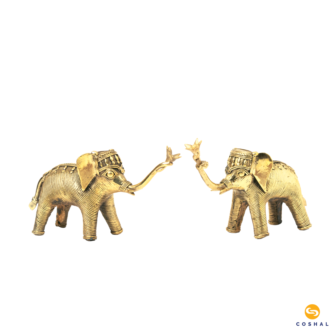 Brass Elephant Decor | Best for table tops | Bastar Dhokra Art | Room Decor | Coshal | CD05 3