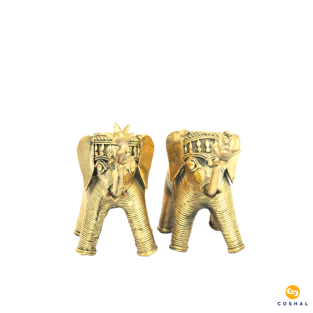 Brass Elephant Decor | Best for table tops | Bastar Dhokra Art | Room Decor | Coshal | CD05 4