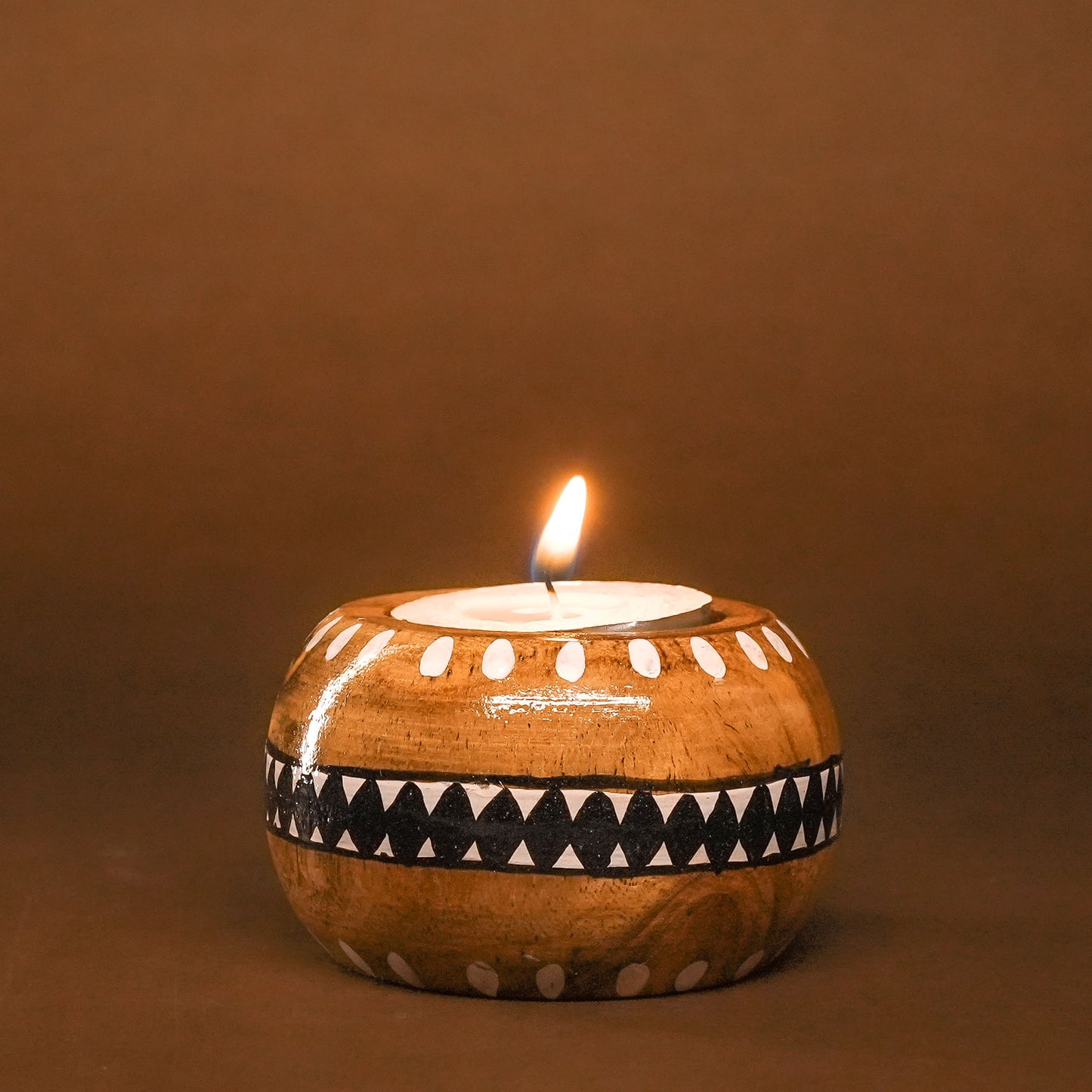 Coshal Arts| Wooden Tealight Holder/ Candle Folder with 1 tealight for Home Decoration Diwali Lighting Gift Christmas | 1 Piece |D03 - Coshal 1