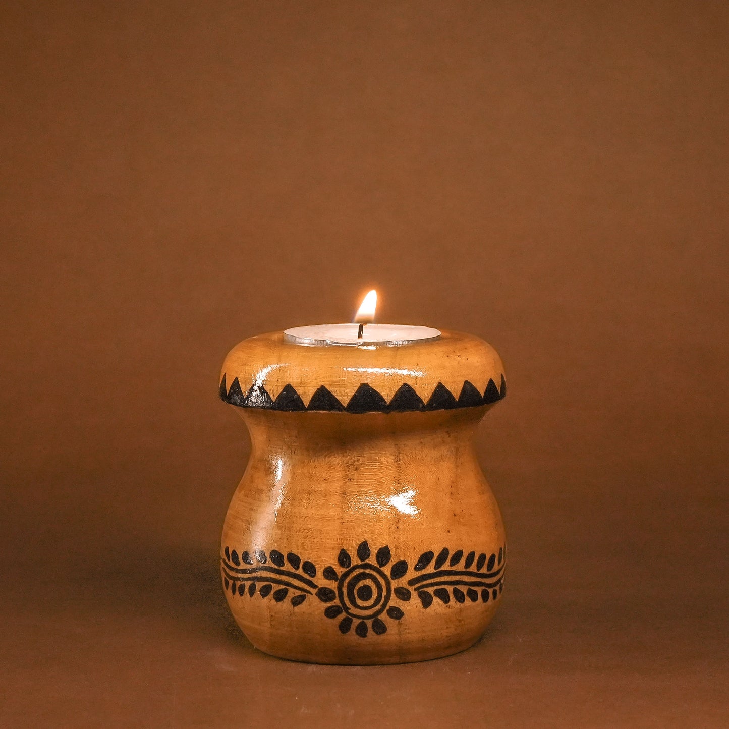 Coshal Arts| Wooden Tealight Holder/ Candle Folder with 1 tealight for Home Decoration Diwali Lighting Gift Christmas | 1 Piece |D08 - Coshal 1