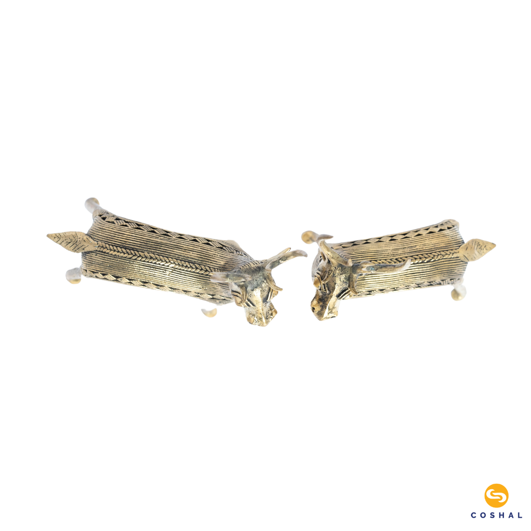 Handcrafted Dhokra Art Deer Standing | Dhokra Brass Home Decor | Best for table tops | Coshal | CD02 7