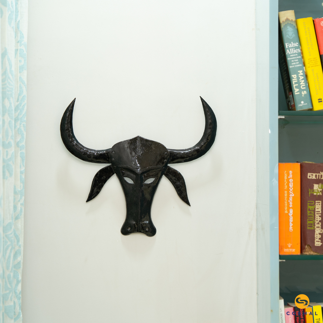 Coshal Wrought Iron Handcrafted Home Decorative Abstract Metal Mask Wall Hanging - Coshal 1