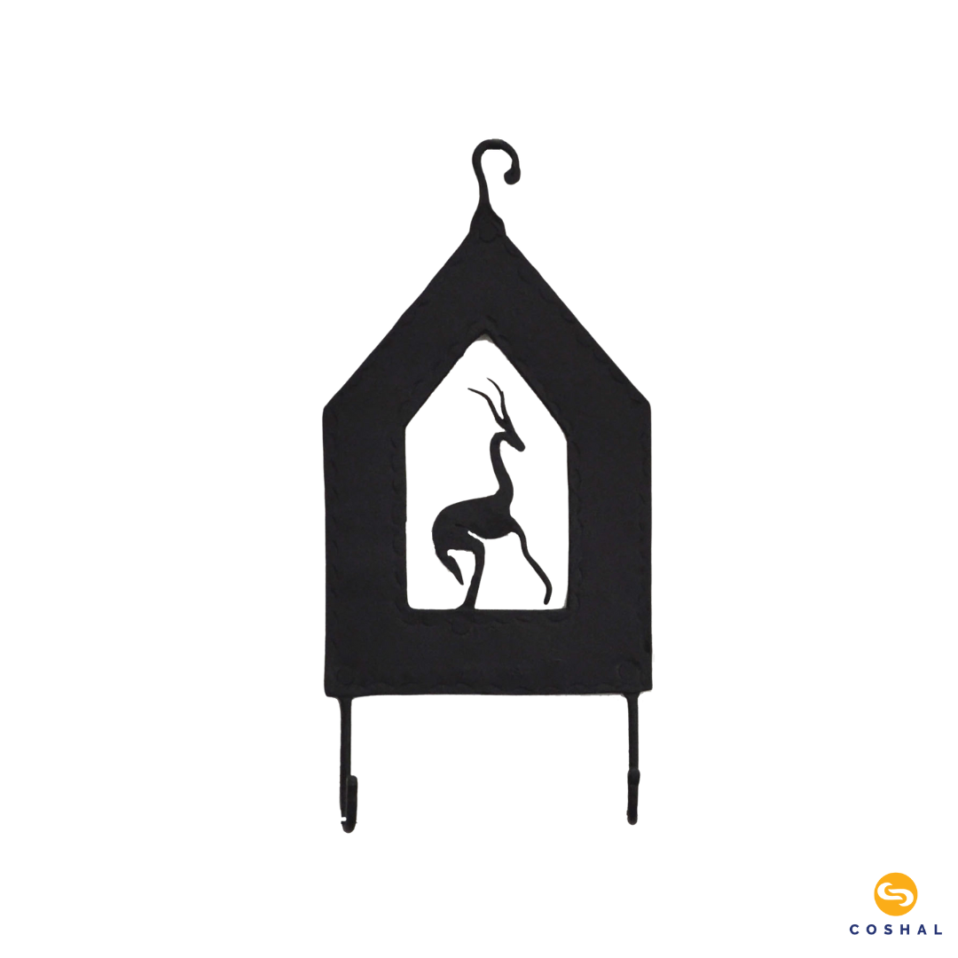 Key Holder | Wrought Iron Tribal designed Two Hooks Key Holder | Best for home décor | Coshal | CI15 1