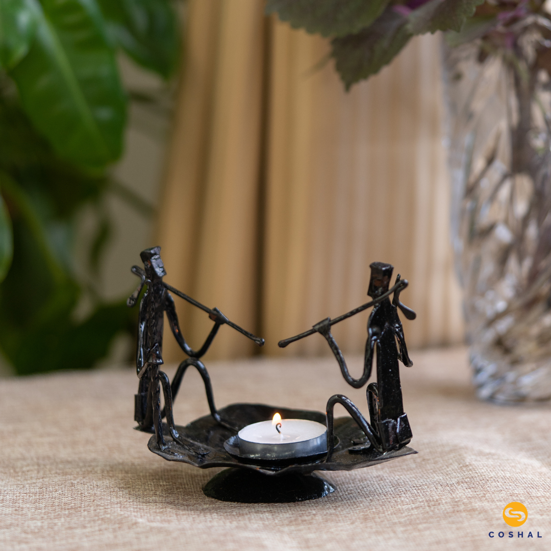 Tealight Holder | Wrought Iron | Gifting & Home Décor for Diwali & Christmas | Coshal | CI12 1