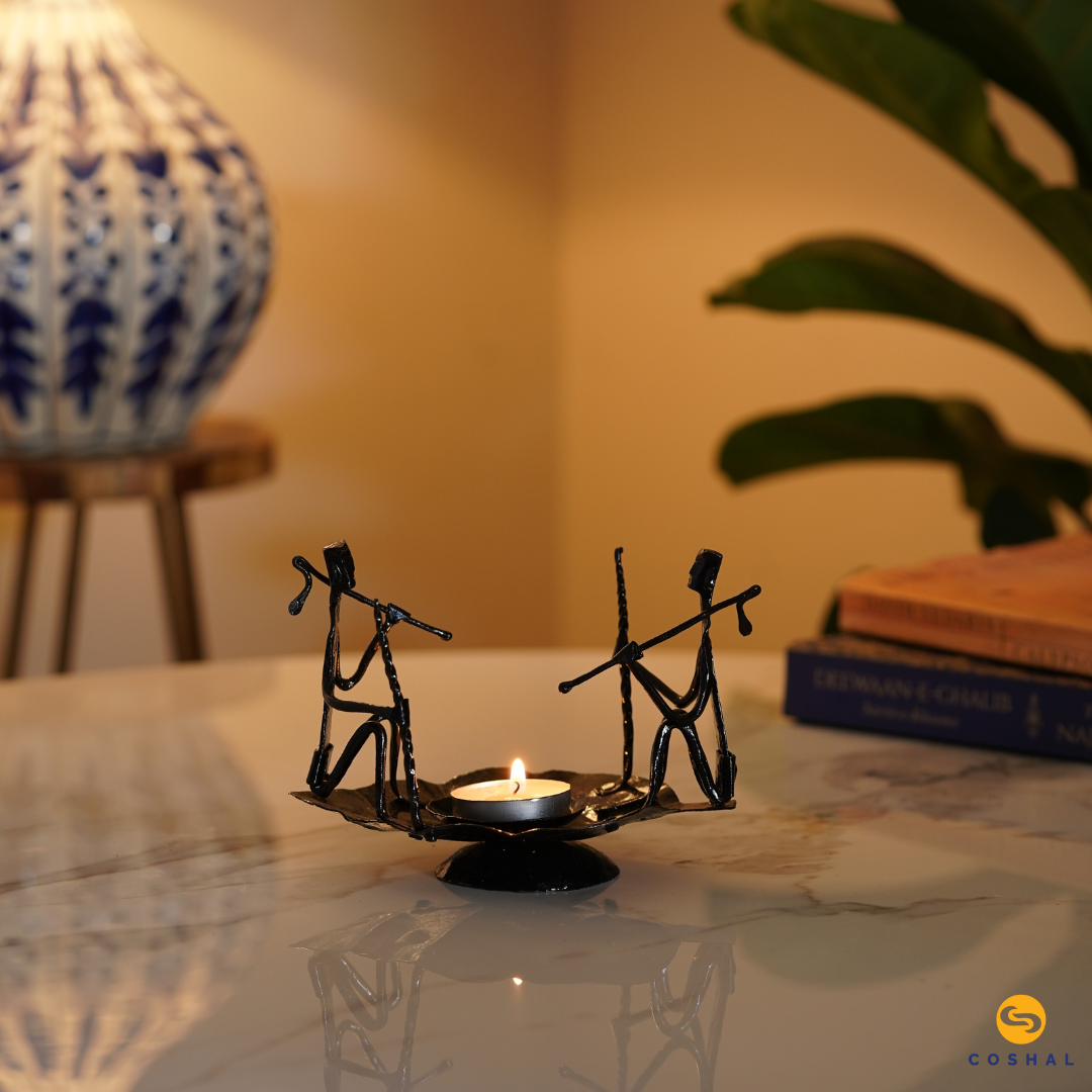 Tealight Holder | Wrought Iron | Gifting & Home Décor for Diwali & Christmas | Coshal | CI12 2