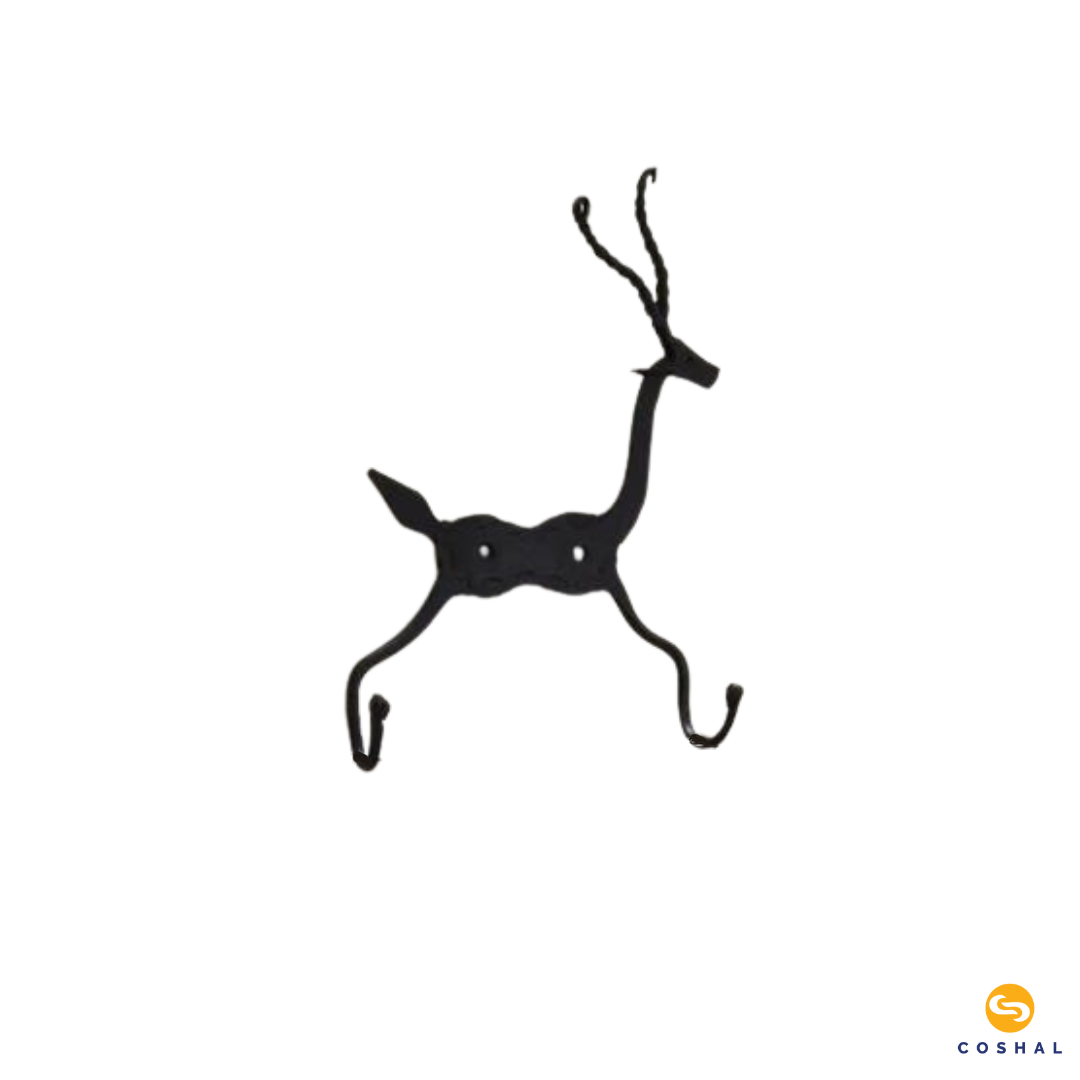 Tribal Designed Key Holder | 2 Hooks | Wrought Iron | Best for home decor | Coshal | CI18 4