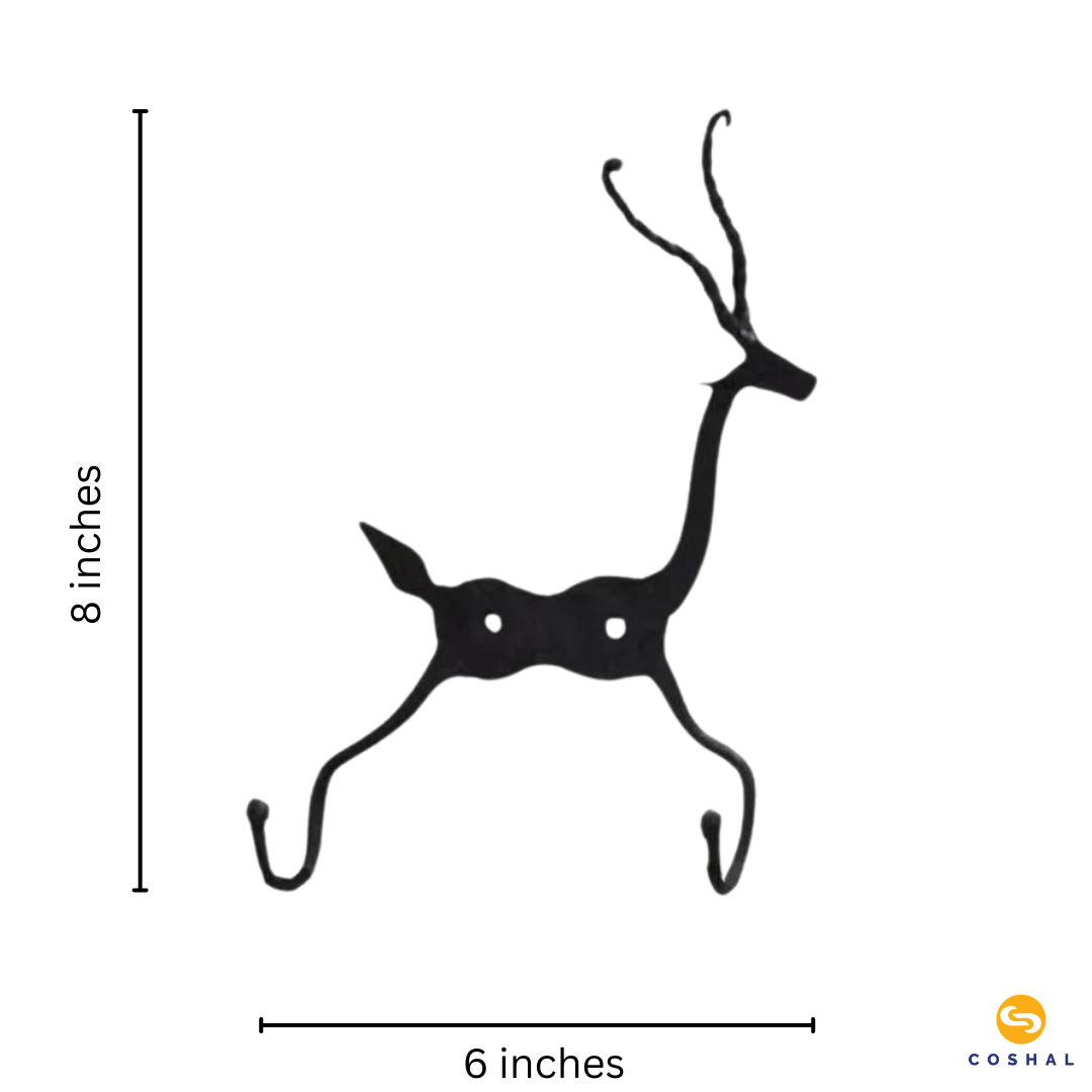 Tribal Designed Key Holder | 2 Hooks | Wrought Iron | Best for home decor | Coshal | CI18 5