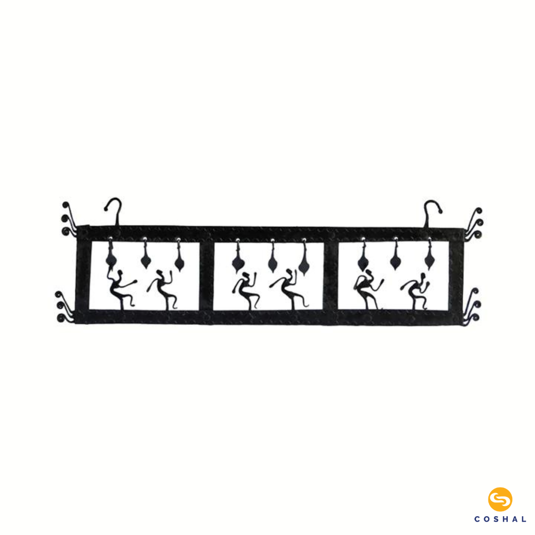 Tribal Wall Hanging | Wrought Iron | Aesthetic Home Décor | 3 box Wall hanging | Coshal | CI21 2