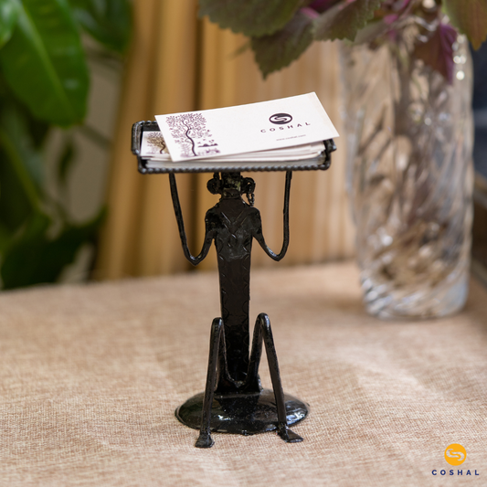 Tribal card holder | Wrought Iron | Best for Offices | Metal Glossy Finish | Coshal | CI25 1