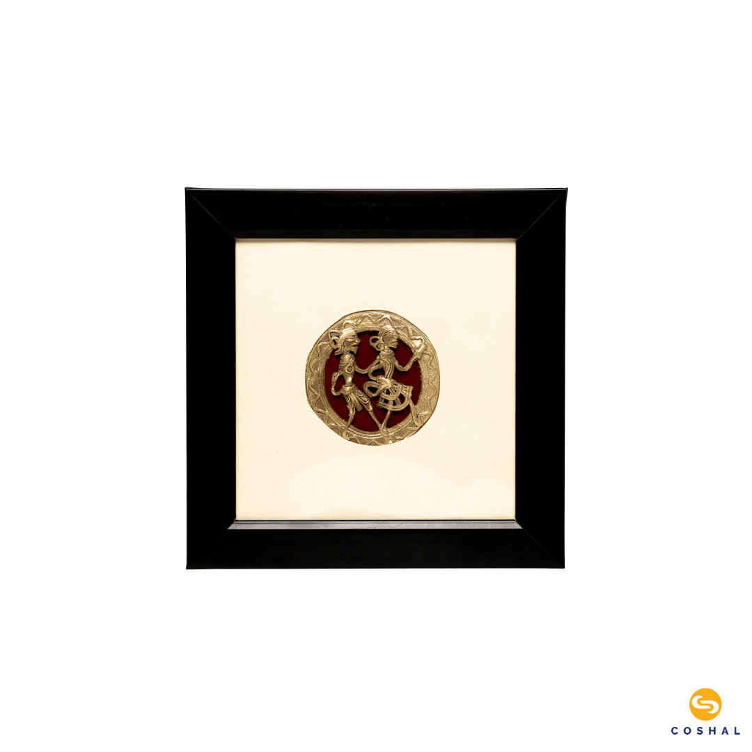 Wall Frame | Dhokra Brass Art | Best for Home Decor and Wall decor | Coshal | CD31, Brass Decor 7x7 inches - Coshal 2