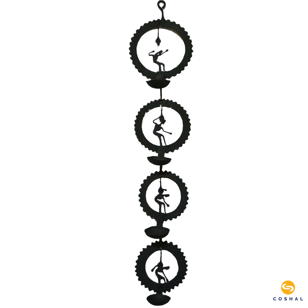 Coshal Wrought Metal Joda Laman Tribal Iron Retro  Black|Hanging Decorative Lamp for Café, Bar, Living Room, Restaurant, Dining Room, Kids Room, Kitchen, Hall  Hanging Tealight Candle Holder - Coshal 1
