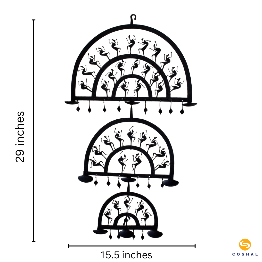Wall hanging decoration | Wrought Iron Decorative pieces | Joda Laman Diya | Coshal | CI09 4