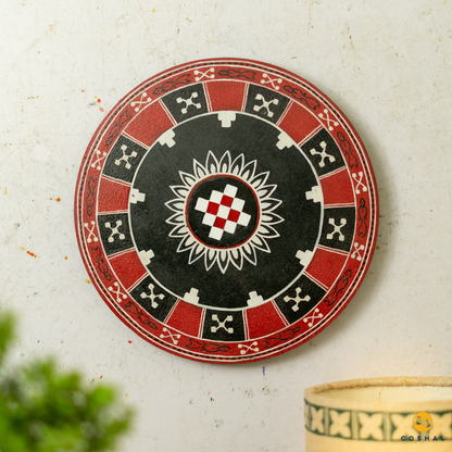 Sambalpuri Pasapalli Style Hand-Painted Wall Plate | Artistic Home and Office Decor from Odisha | Coshal | S05