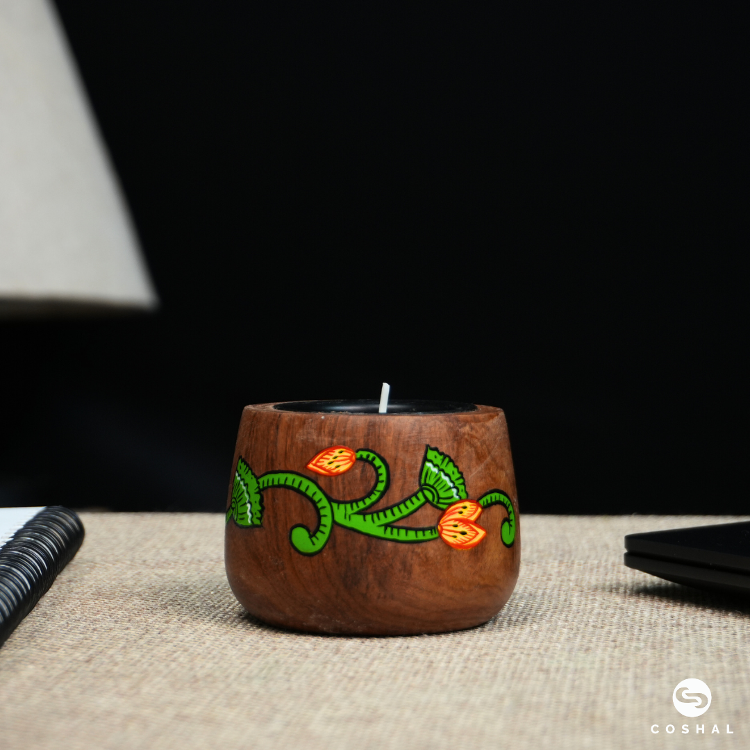 Handcrafted and Painted Pichwai Motifs Tealight Candle Holders | Coshal | DP01