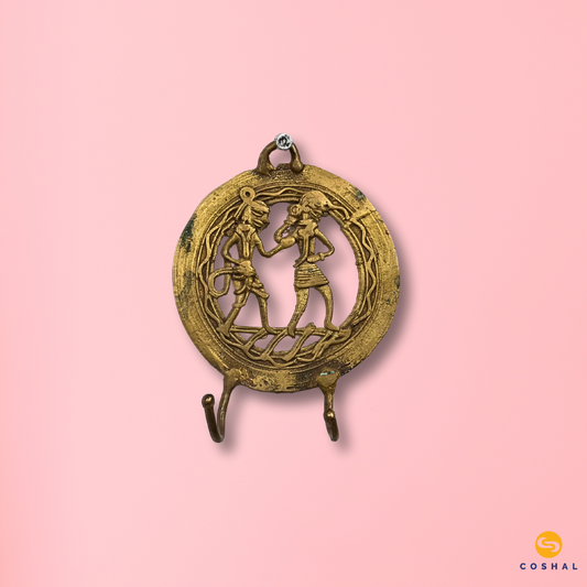 Round Brass Dhokra Key Hanger |Coshal | CL78