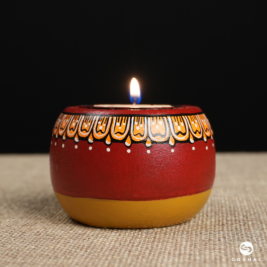 Handcrafted and Painted Pattachitra Motifs Tealight Candle Holders | Coshal | DP05