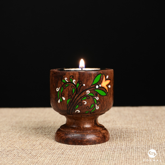 Handcrafted and Painted Pichwai Motifs Tealight Candle Holders | Coshal | DP02