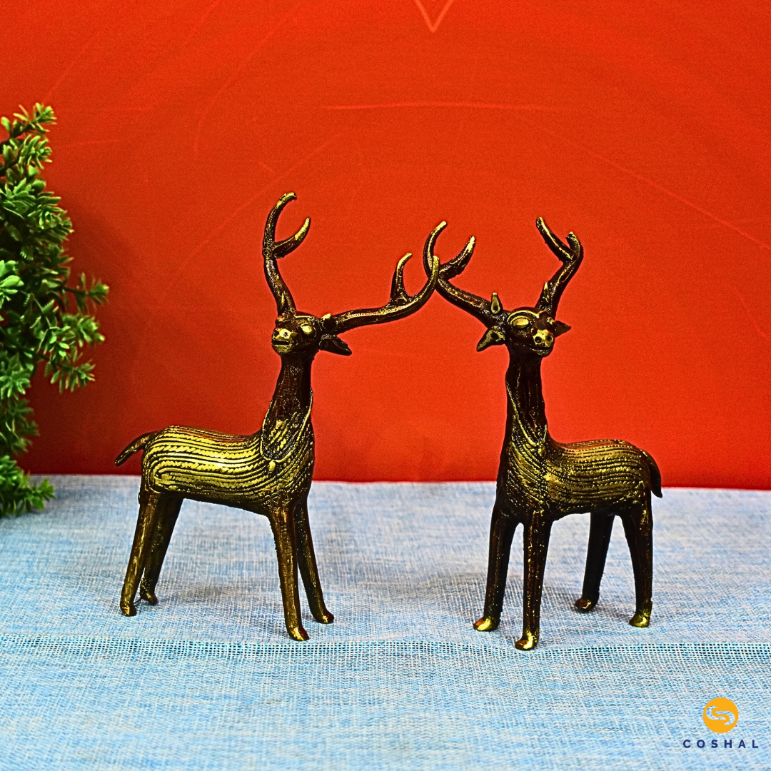 Handcrafted Dhokra Art Standing Deer | Coshal | CL45