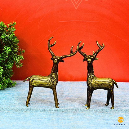 Handcrafted Dhokra Art Standing Deer | Coshal | CL45