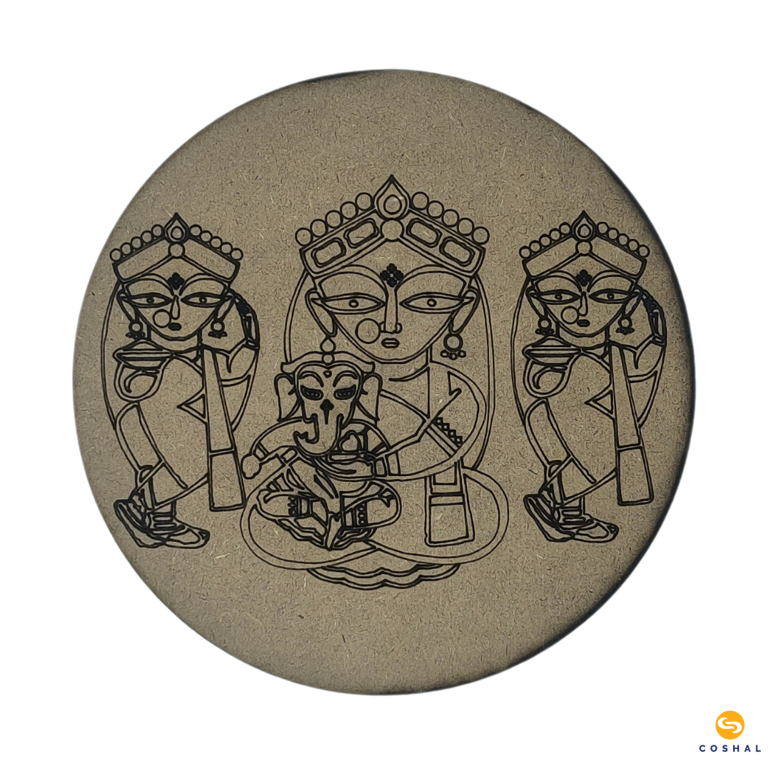 Indian Ethnic Art Kalighat Coasters Painting Kit | Coshal DIY05