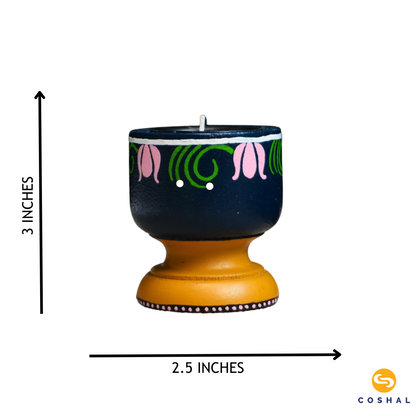 Tealight Candle Holder Centerpieces for Homedecoration Handpainted Pichwai Motifs Set of 3 DP08