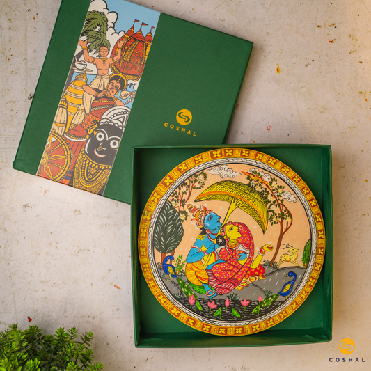 Pattachitra Hand-Painted Wall Plate | Artistic Home and Office Decor from Odisha | Coshal | S07