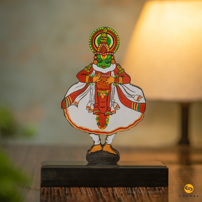 Kathakali Hand-Painted Tabletop | Artistic Table Decor for Home and Office Inspired Art from Kerela | Coshal | S18