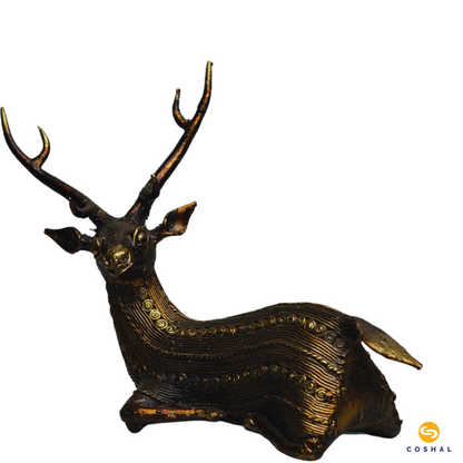 Bell Metal Deer Statue |  Best for table decor | Bastar Dhokra Art | Room Decor | Coshal | CD68 4