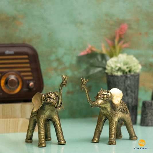 Brass Elephant Decor | Best for table tops |  Bastar Dhokra Art | Room Decor | Coshal | CD05 1