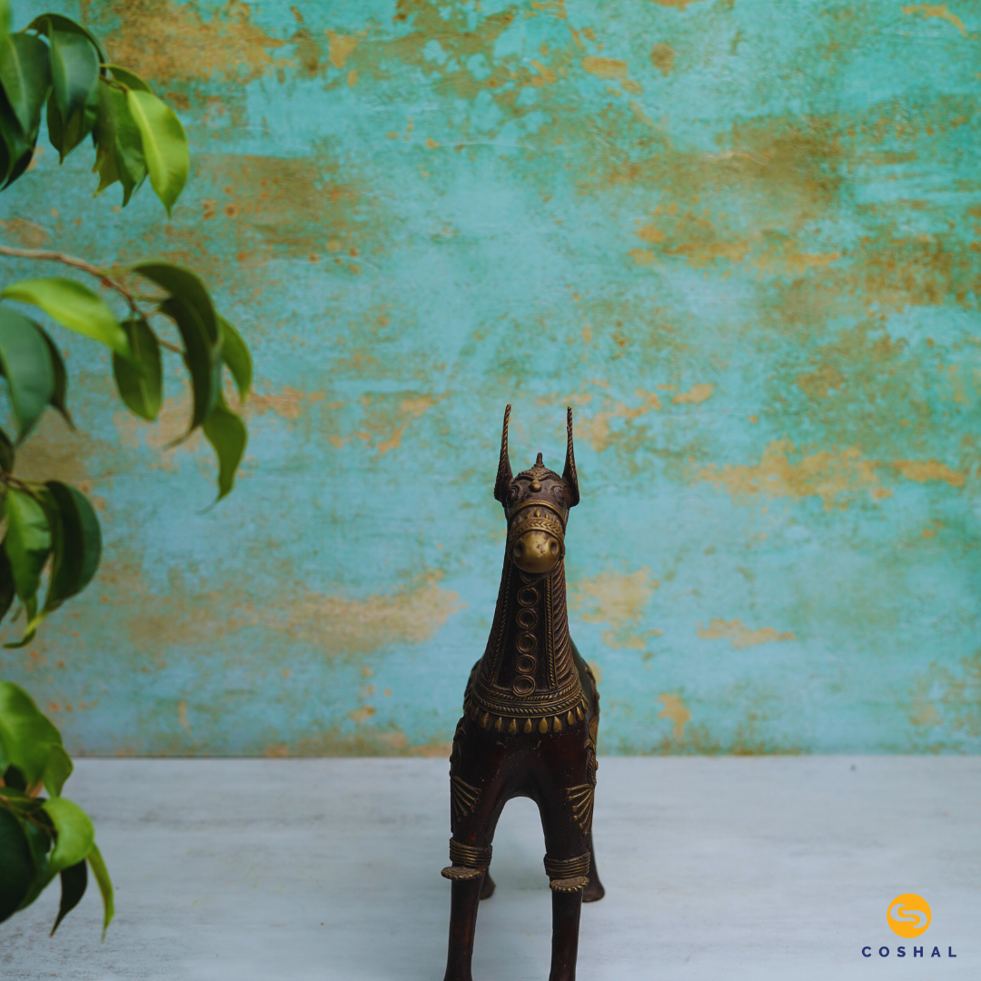 Brass Horse Showpiece | Best for table decor | Bastar Dhokra Art | Room Decor | Coshal | CD77 3