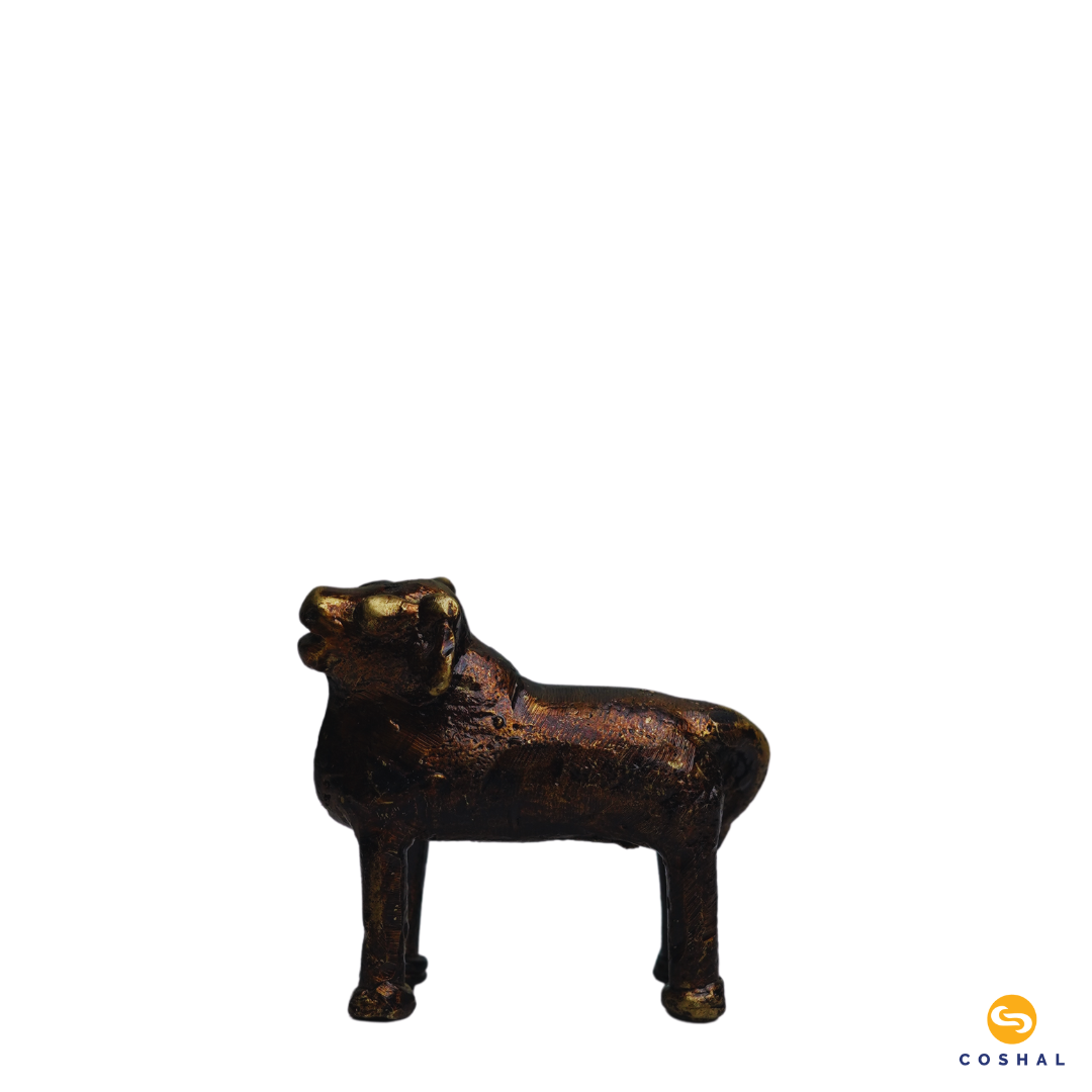 Brass Kamdhenu Cow and Calf Statue | Bastar Dhokra Art | Room Decor | Coshal | CD66 6