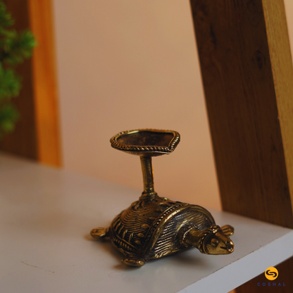 Brass Tortoise Tealight Candle Holder | Best for table decor Bastar Dhokra Art | Antique Decor | | Coshal | CD79 2