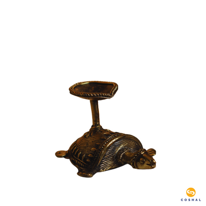 Brass Tortoise Tealight Candle Holder | Best for table decor Bastar Dhokra Art | Antique Decor | | Coshal | CD79 4