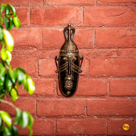 Brass Wall Mask | Best for wall decor| Bastar Dhokra Art | Room Decor | Wall art for Living Room| Coshal | CD74 1