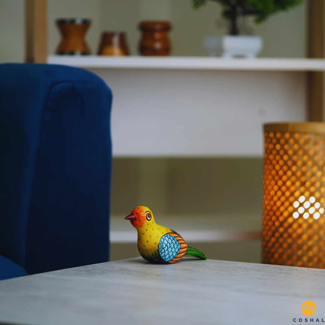 Charming Sitting bird | Traditional Odisha Pattachitra Art | Best for table decor | Coshal | OD55 3