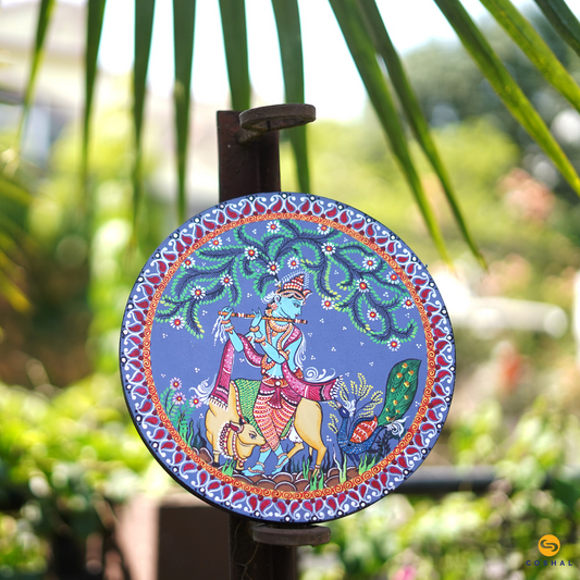 Krishna With Cow Wall Plates | Pattachitra | Best for wall decor | Coshal | WD22