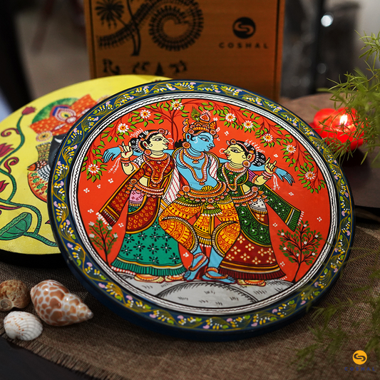 Krishna Raasleela Wall Plates | Pattachitra | Best for wall decor | Coshal | WD24
