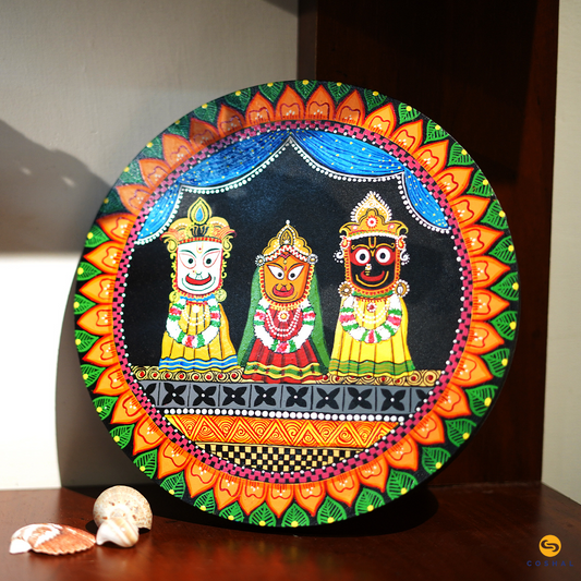 Lord Jagannath Balbhadra Subhadra Wall Plates | Pattachitra | Best for wall decor | Coshal | WD17