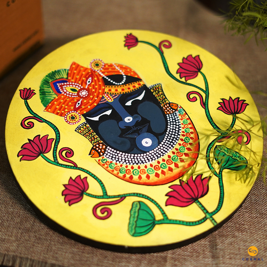 Lord Shrinath Handpainted Wall Plates | Pattachitra | Best for wall decor | Coshal | WD23