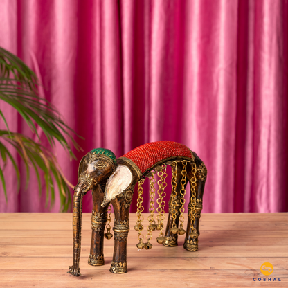 Dhokra Brass Elephant With Bells | Coshal | CD88