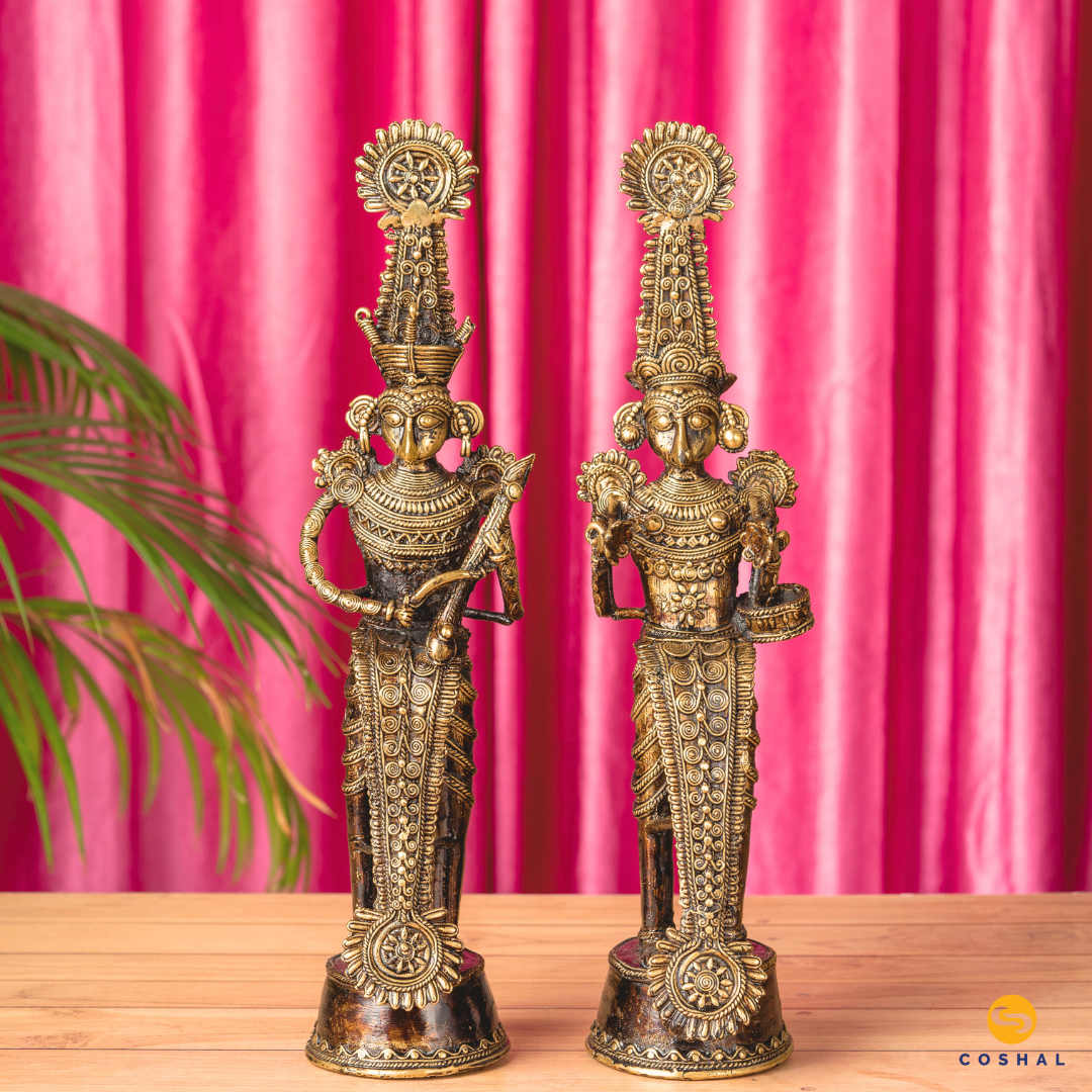 Dhokra Crafted Jhitku Mitki | Tribal Handicraft | Home décor | Bastar Art | Coshal Art | CGDT053 1