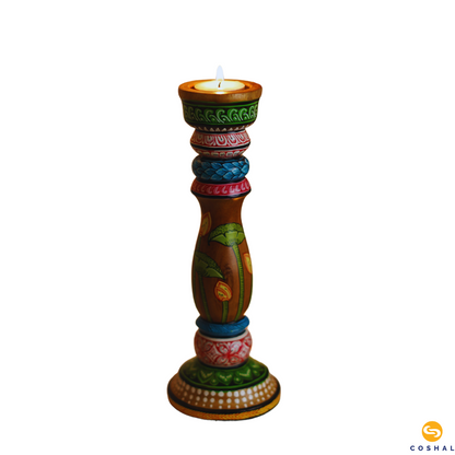 Hand Painted Candle stand | Odisha Pattachitra Art | Table Decor | Coshal | OD61 3