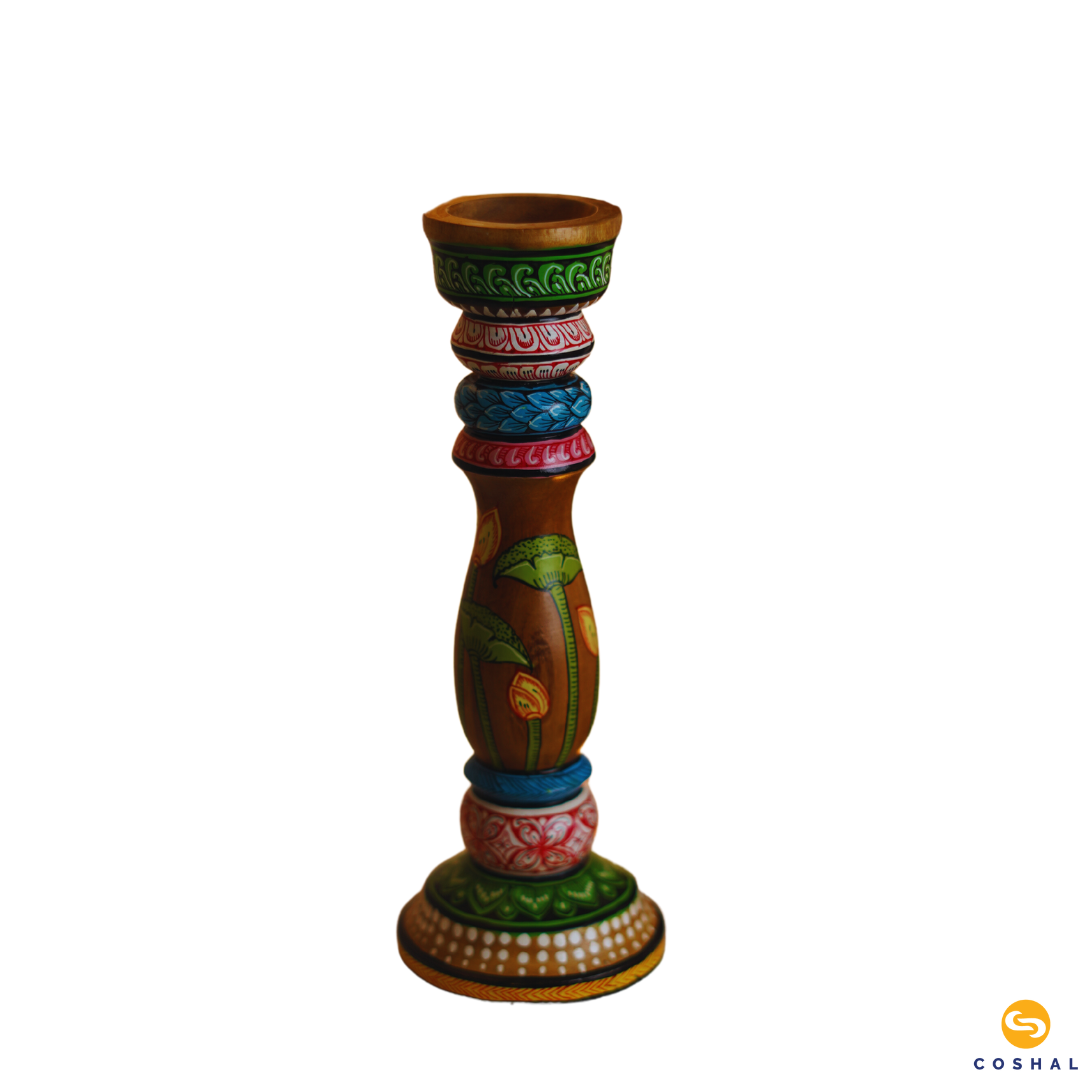 Hand Painted Candle stand | Odisha Pattachitra Art | Table Decor | Coshal | OD61 4